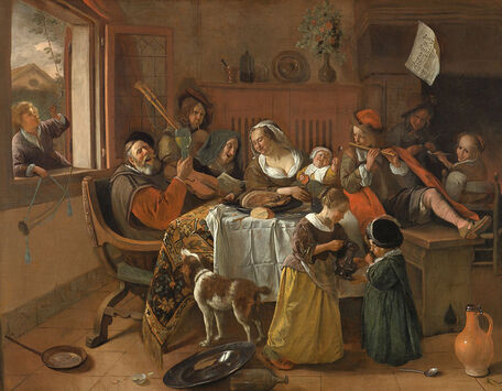 The Merry Family by Jan Steen in the Rijksmuseum in Amsterdam
