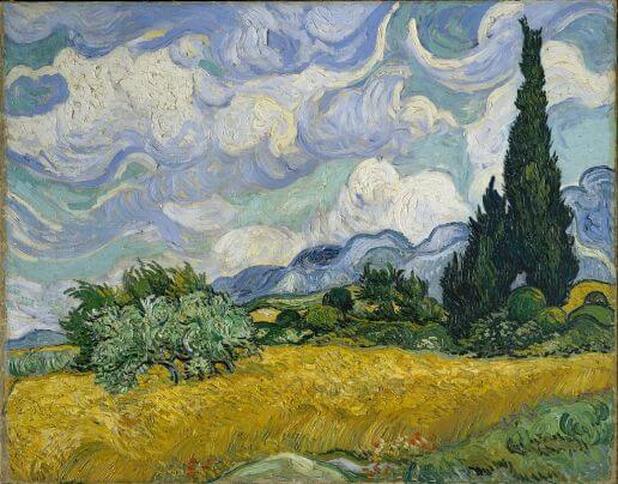 Wheat Field with Cypresses by Vincent van Gogh in the Metropolitan Museum of Art in New York