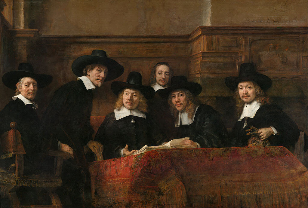 Syndics of the Drapers' Guild by Rembrandt in the Rijksmuseum in Amsterdam