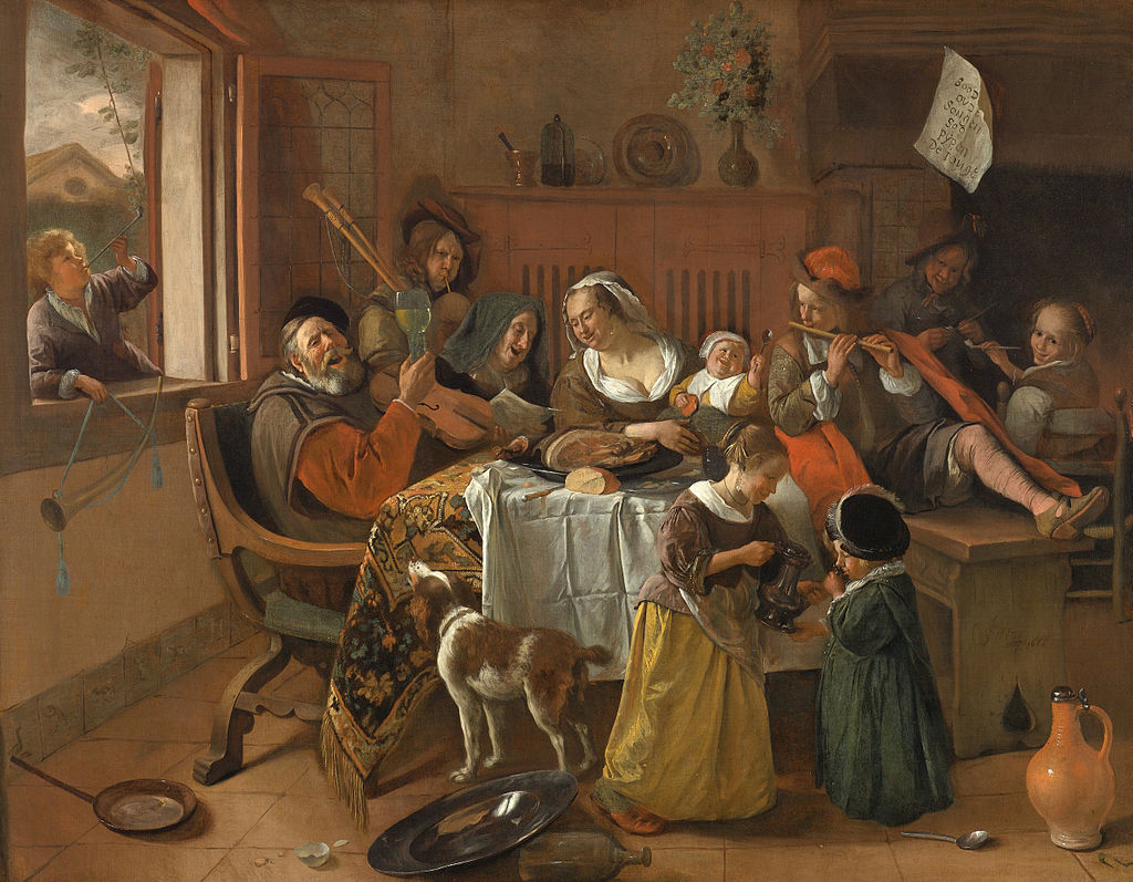 The Merry Family by Jan Steen in the Rijksmuseum in Amsterdam