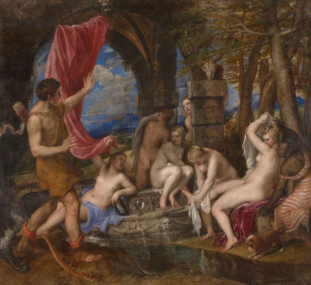 Diana and Actaeon by Titian in the National Gallery in London