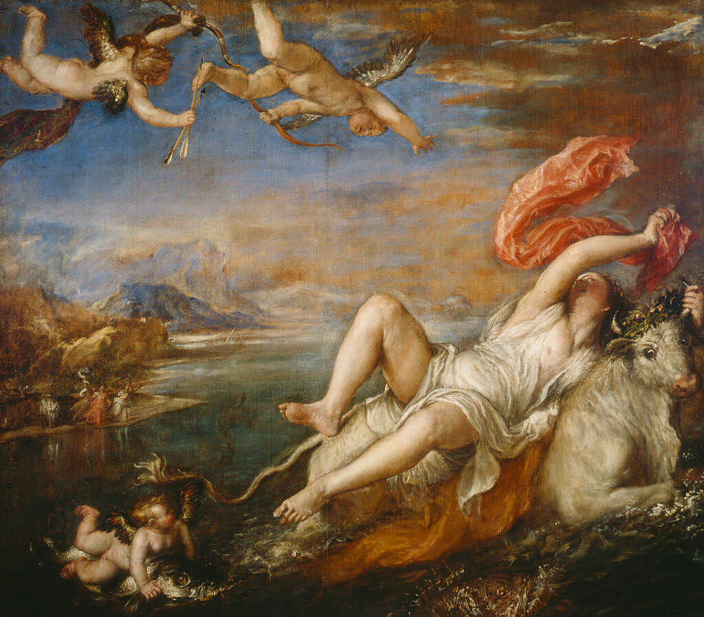 The Rape of Europa by Titian in the Isabella Steward Gardner Museum in Boston