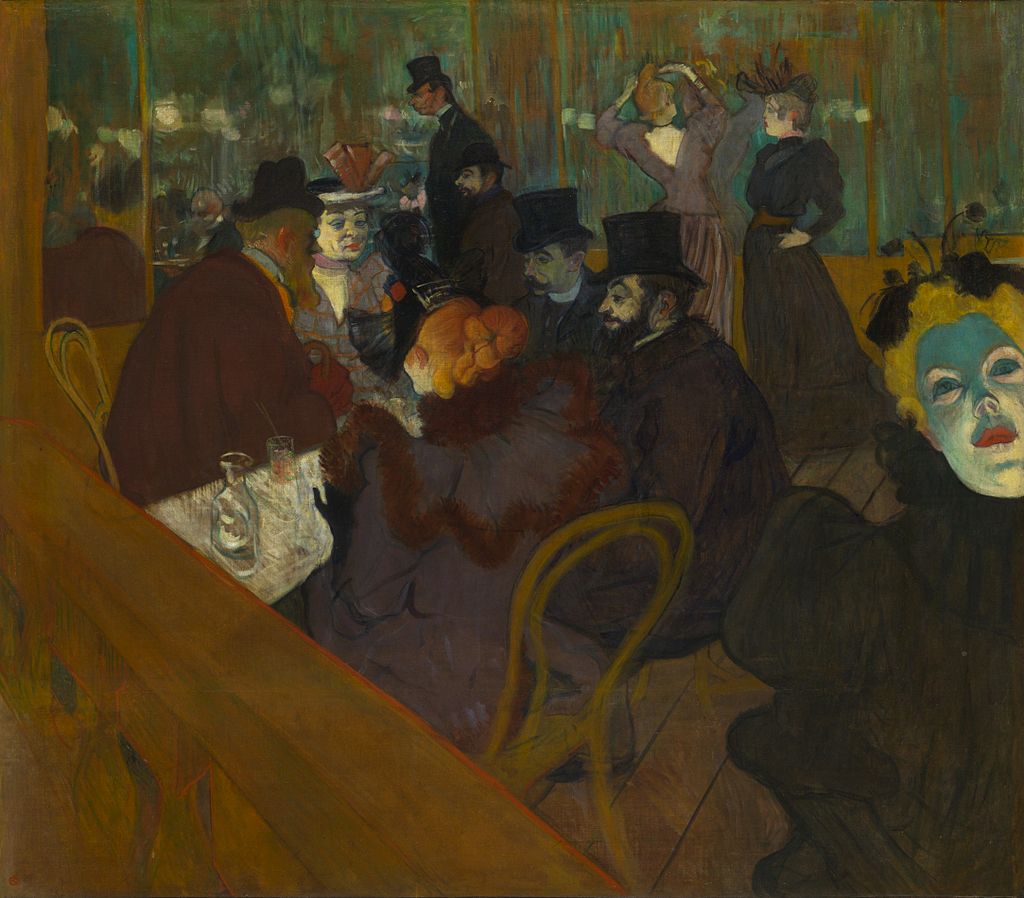 At the Moulin Rouge by Henri de Toulouse-Lautrec in the Art Institute of Chicago