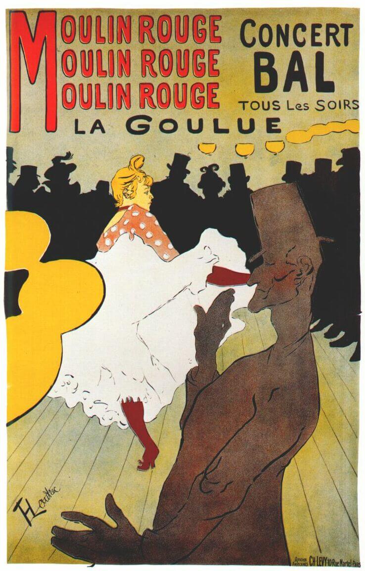 Advertising poster for the Moulin Rouge by Henri de Toulouse-Lautrec