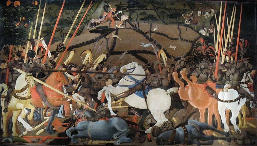 Battle of San Romano by Paolo Uccello in the Uffizi Museum in Florence