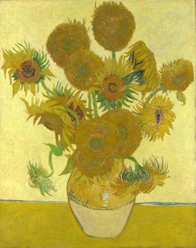 Sunflowers by Vincent van Gogh in the National Gallery in London