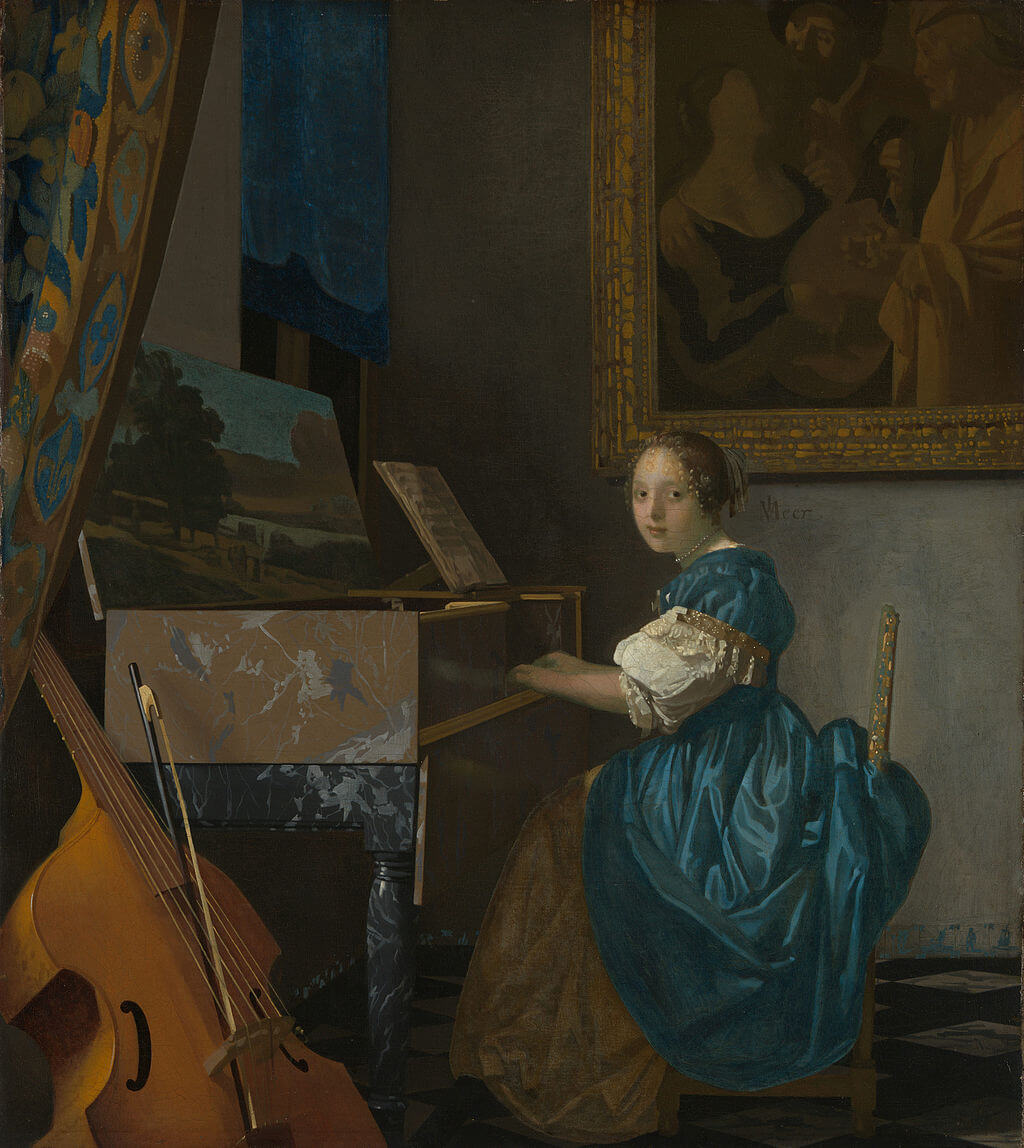 Lady Seated at a Virginal by Johannes Vermeer in the National Gallery in London
