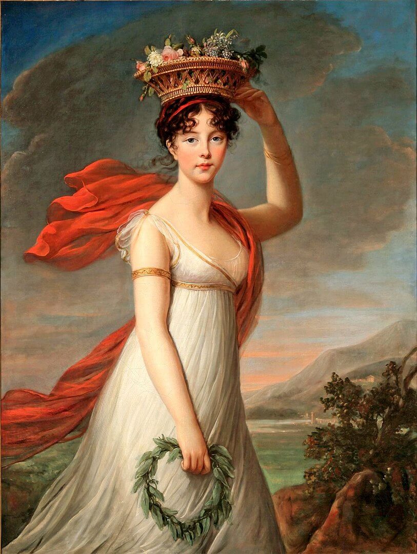 Julie Lebrun as Flora, Roman Goddess Of Flowers (1799) by Elisabeth Vigée Le Brun