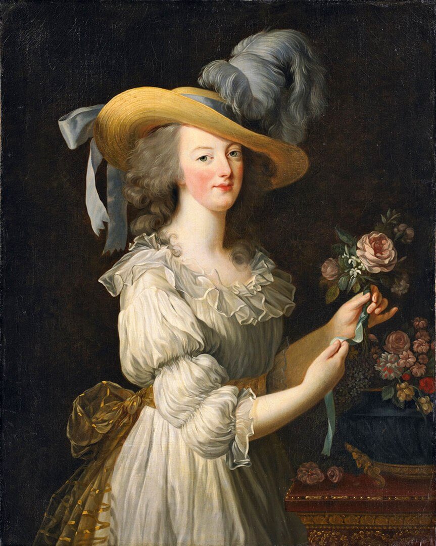Marie Antoinette in a Muslin dress (1783) by Elisabeth Vigée Le Brun