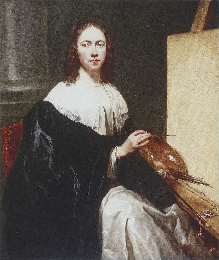 Self-Portrait with Easel (1640s) by Michaela Wautier